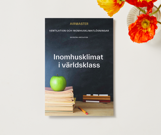 Institutionellt klassrum med förbättrat inomhusklimat via decentraliserat mekaniskt ventilationssystem från Airmaster